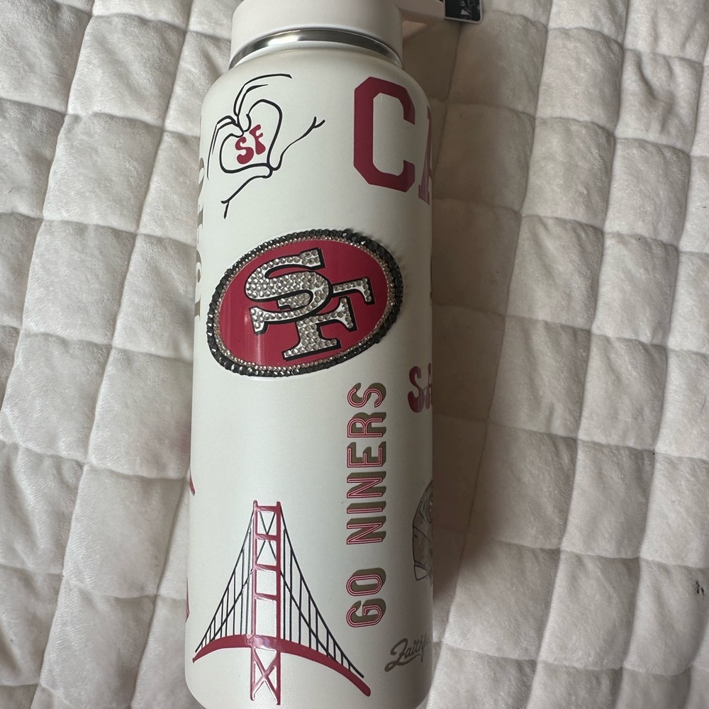 San Francisco 49ers White Stainless Steel Water Bottle